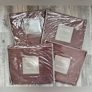 Moderne Noble Excellence Linen Pillow Shams - 2 standard and 2 king - dusty rose